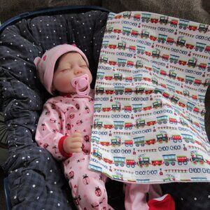 Baby burp cloth flannel burp rag changing pad pet mat nap blanket train trains